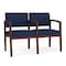 Lesro Lenox 2 Seat Tandem Seating W/ Arm, 44 in W 26 in L 31.5 in H LW2103 - alternate 1